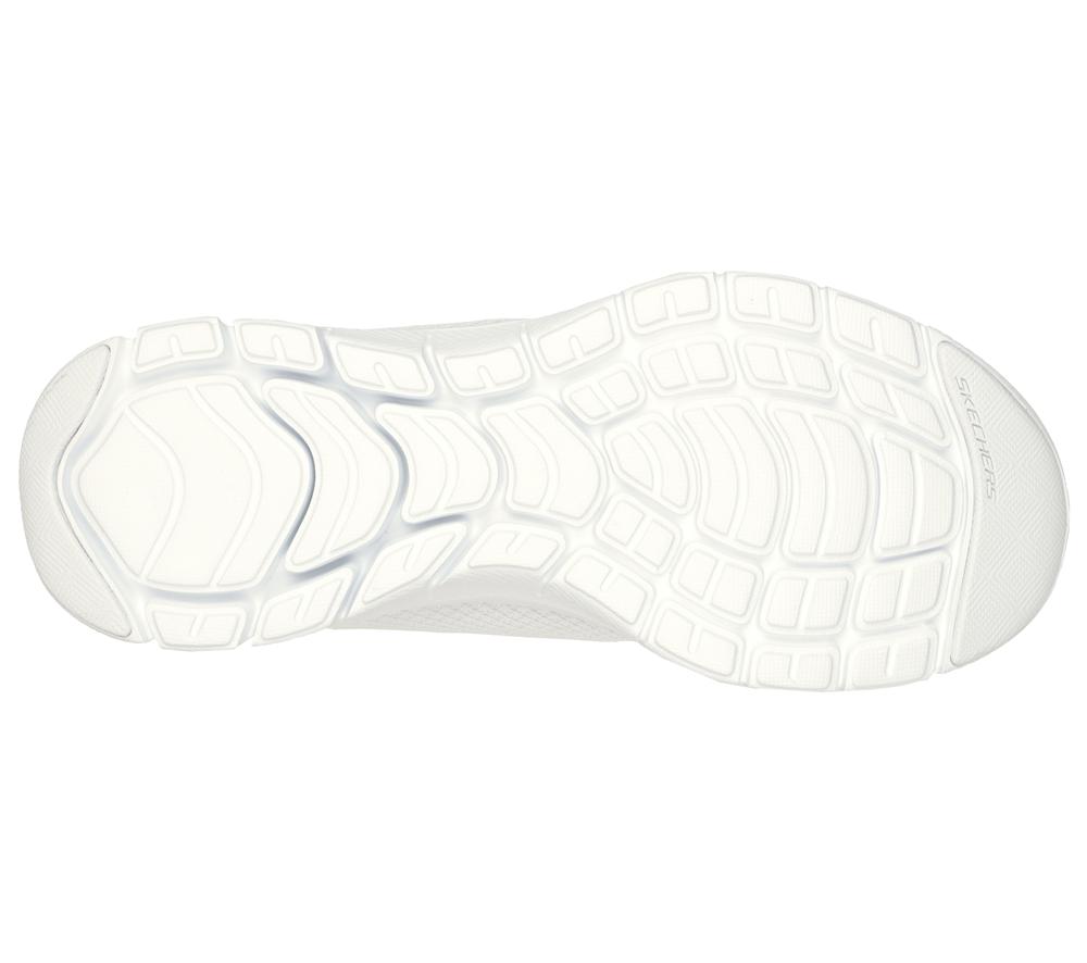 Women Skechers Flex Appeal 4.0 - Brilliant View Lace Up Shoes White  USA |  6015-AWOZC