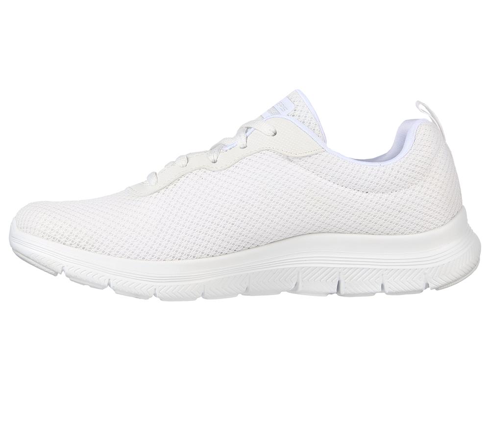 Women Skechers Flex Appeal 4.0 - Brilliant View Lace Up Shoes White  USA |  6015-AWOZC