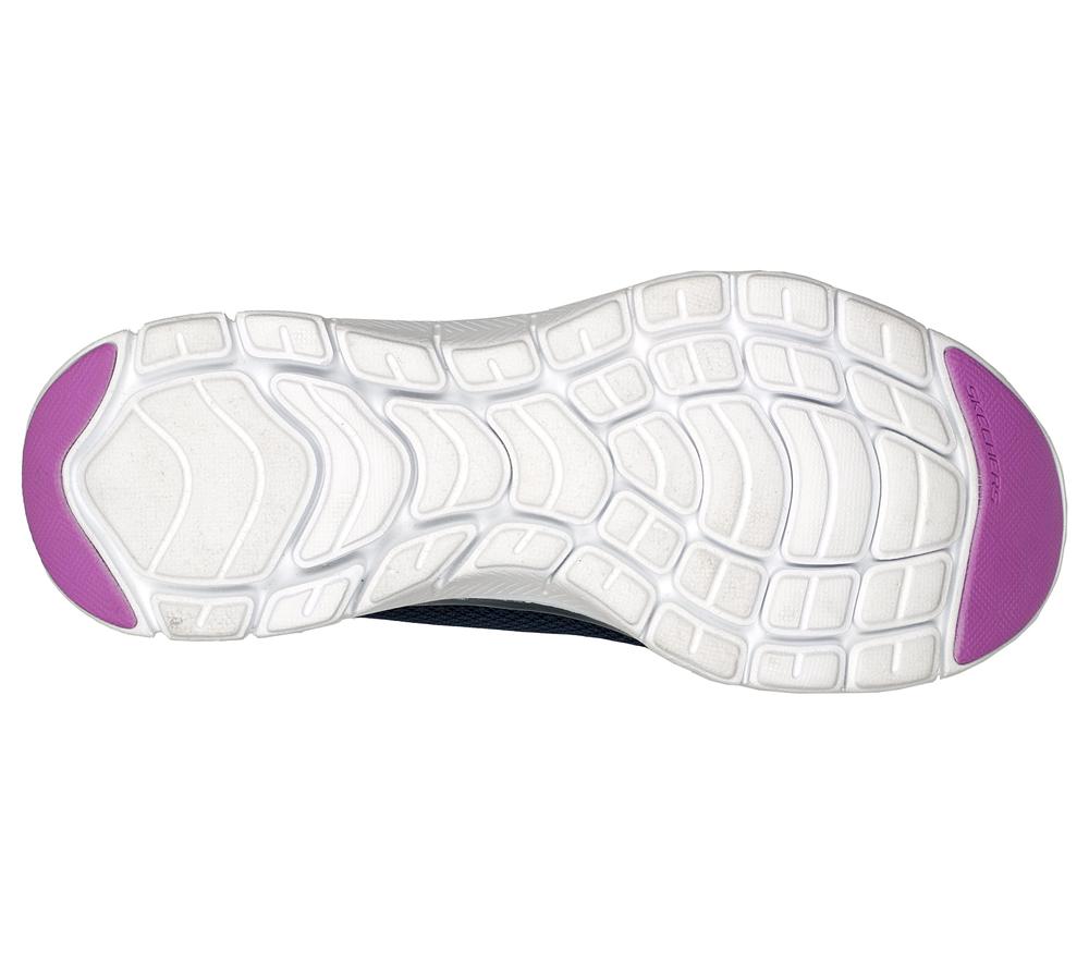 Women Skechers Flex Appeal 4.0 - Brilliant View Lace Up Shoes Navy / Lavender  USA |  1485-HWCZY