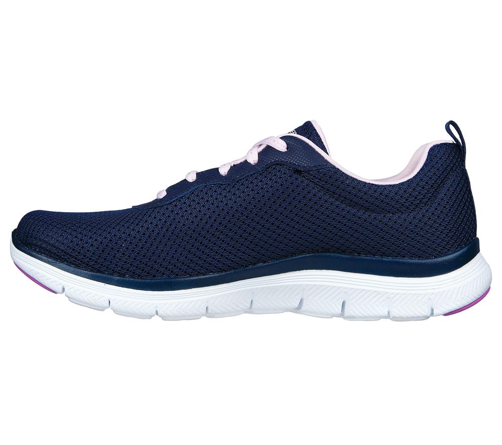 Women Skechers Flex Appeal 4.0 - Brilliant View Lace Up Shoes Navy / Lavender  USA |  1485-HWCZY