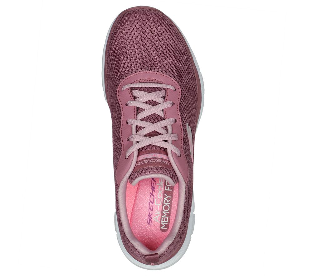 Women Skechers Flex Appeal 4.0 - Brilliant View Lace Up Shoes Mauve Purple  USA |  1257-AMCBX