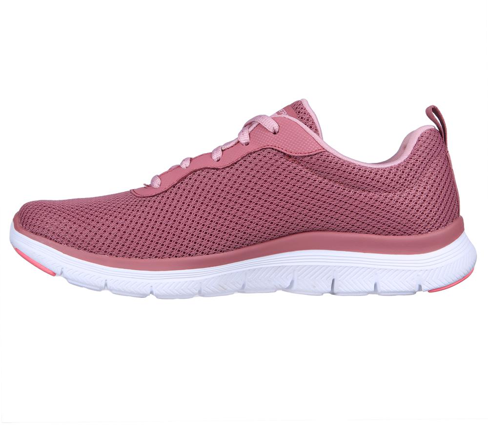 Women Skechers Flex Appeal 4.0 - Brilliant View Lace Up Shoes Mauve Purple  USA |  1257-AMCBX