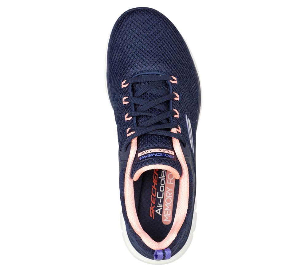 Women Skechers Flex Appeal 4.0 - Elegant Ways Lace Up Shoes Navy / Multicolor  USA |  4293-OAIVY