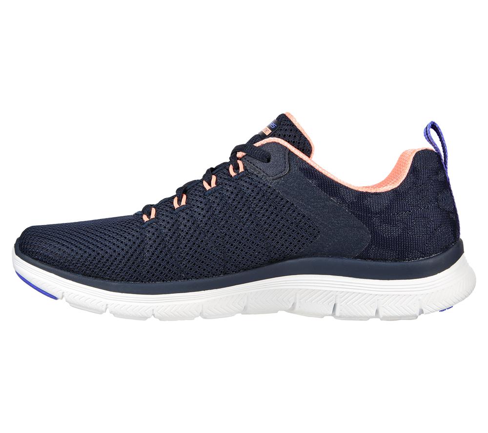 Women Skechers Flex Appeal 4.0 - Elegant Ways Lace Up Shoes Navy / Multicolor  USA |  4293-OAIVY