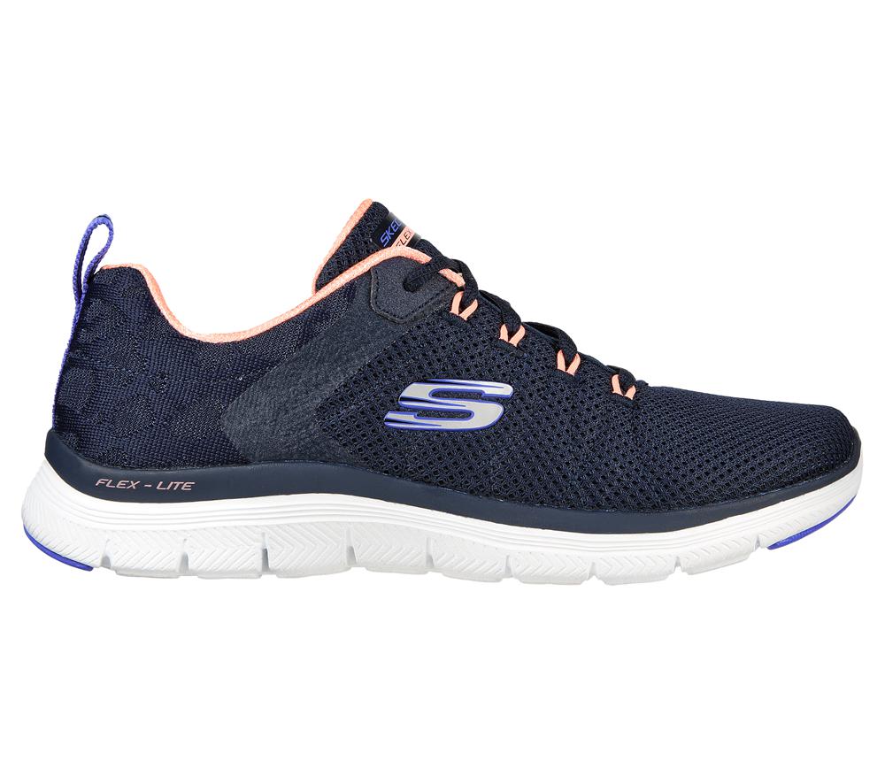 Women Skechers Flex Appeal 4.0 - Elegant Ways Lace Up Shoes Navy / Multicolor  USA |  4293-OAIVY