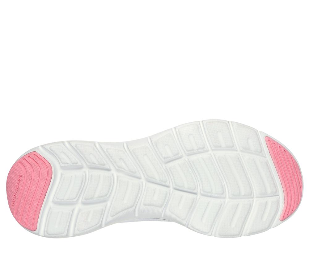 Women Skechers Flex Appeal 5.0 Lace Up Shoes White / Pink / Blue  USA |  5291-RVGEU