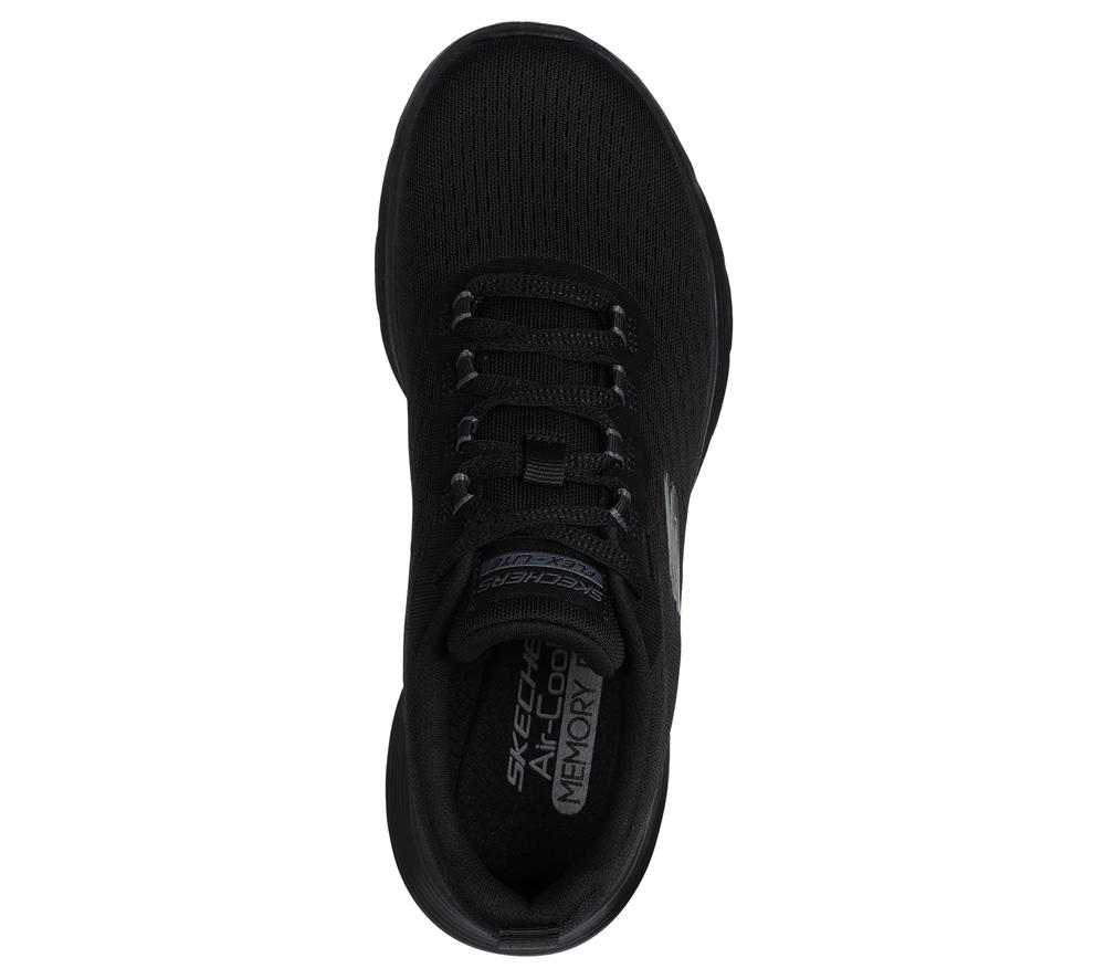 Women Skechers Flex Appeal 5.0 Lace Up Shoes Black  USA |  3109-KTBZE