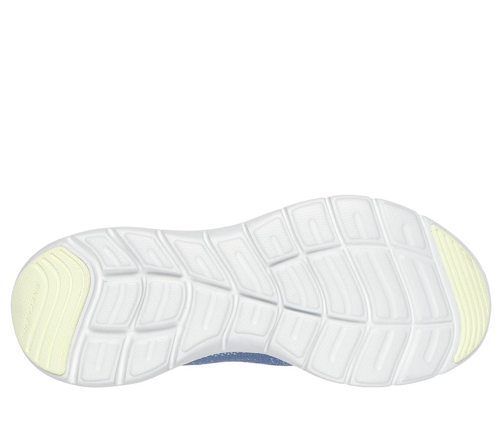 Women Skechers Flex Appeal 5.0 - Cruising Thru Lace Up Shoes Blue / Lime  USA |  1536-EIYUO