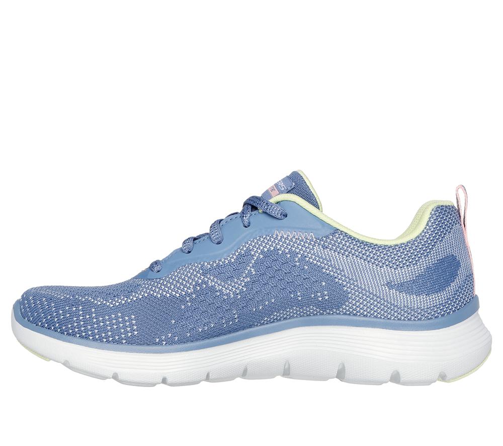 Women Skechers Flex Appeal 5.0 - Cruising Thru Sneakers Blue / Lime  USA |  8047-PSGYU