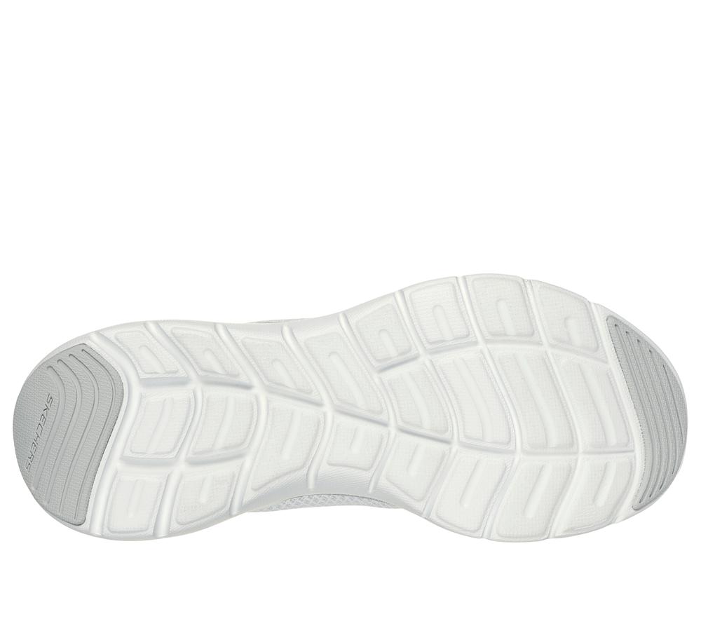 Women Skechers Flex Appeal 5.0 - Uptake Lace Up Shoes White / Silver  USA |  3628-ENJGC