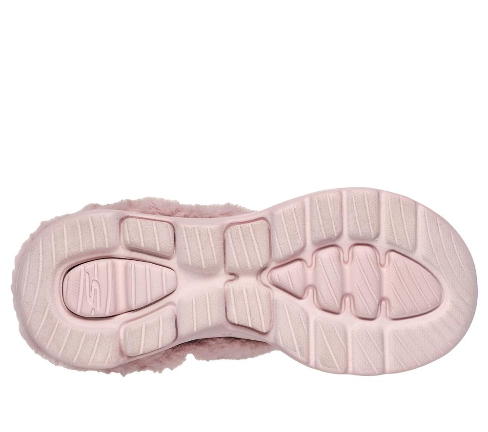 Women Skechers Foamies: GO WALK 5 Lined - Cozy Embrace Slip On Shoes Mauve Purple  USA |  9682-YJWOR