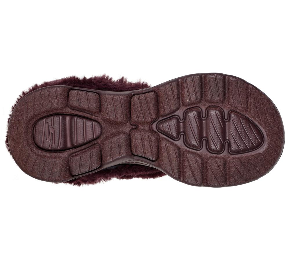 Women Skechers Foamies: GO WALK 5 Lined - Cozy Embrace Slip On Shoes Burgundy  USA |  0793-QPZYB