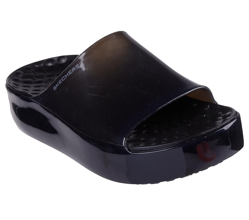 Women Skechers Foamies: Namaste - Inner Peace Sandals Black  USA |  0265-CLFUT