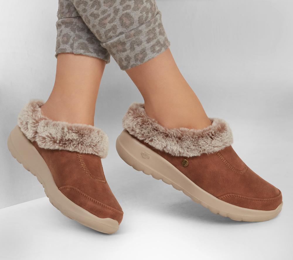 Women Skechers GO Lounge: On-the-GO Joy - Gratify Slip On Shoes Chestnut Brown  USA |  2041-OQJWX