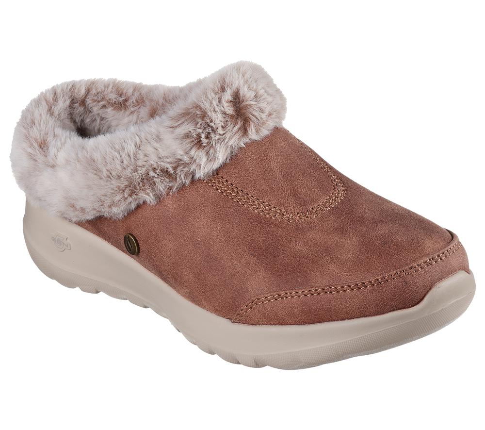 Women Skechers GO Lounge: On-the-GO Joy - Gratify Slip On Shoes Chestnut Brown  USA |  2041-OQJWX