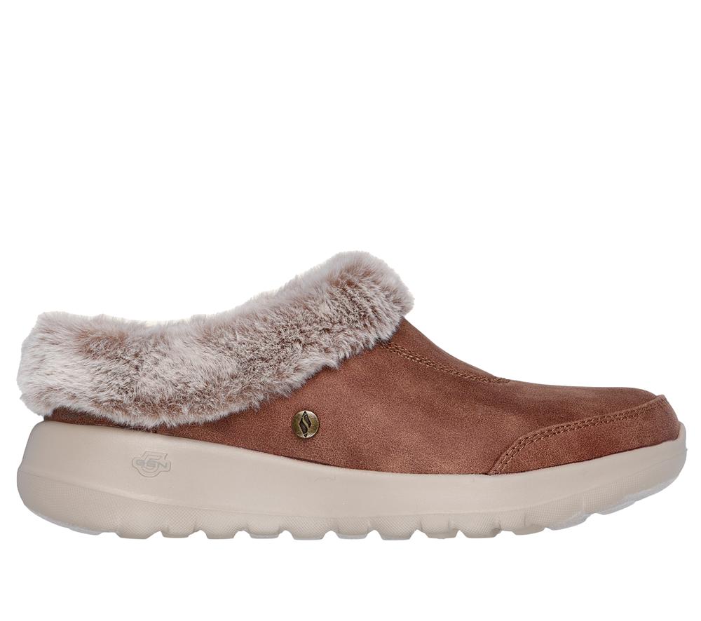 Women Skechers GO Lounge: On-the-GO Joy - Gratify Slip On Shoes Chestnut Brown  USA |  2041-OQJWX