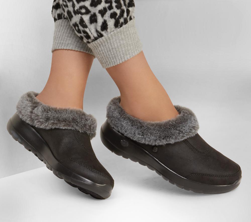 Women Skechers GO Lounge: On-the-GO Joy - Gratify Slip On Shoes Black / Grey  USA |  5289-ROCFV