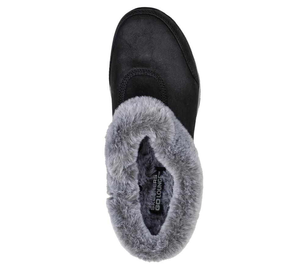 Women Skechers GO Lounge: On-the-GO Joy - Gratify Slip On Shoes Black / Grey  USA |  5289-ROCFV