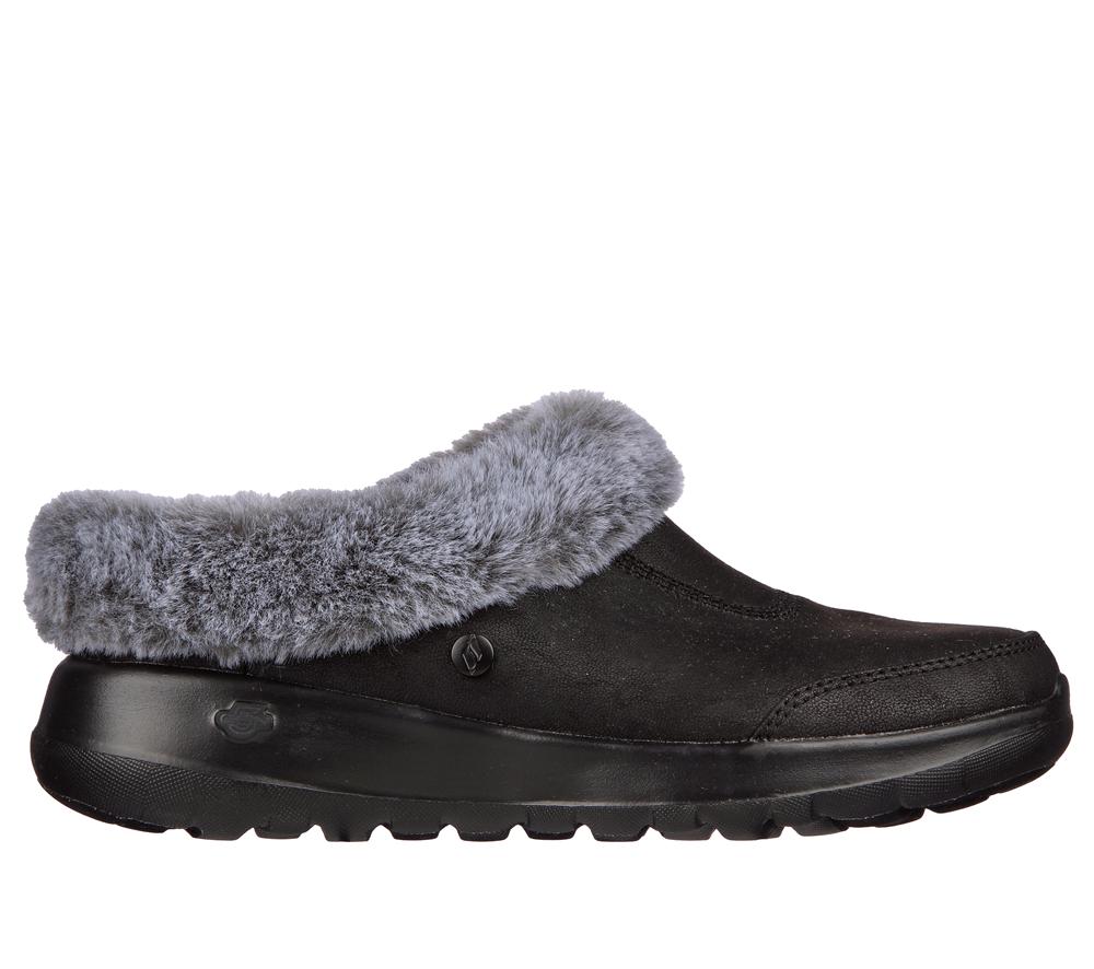 Women Skechers GO Lounge: On-the-GO Joy - Gratify Slip On Shoes Black / Grey  USA |  5289-ROCFV