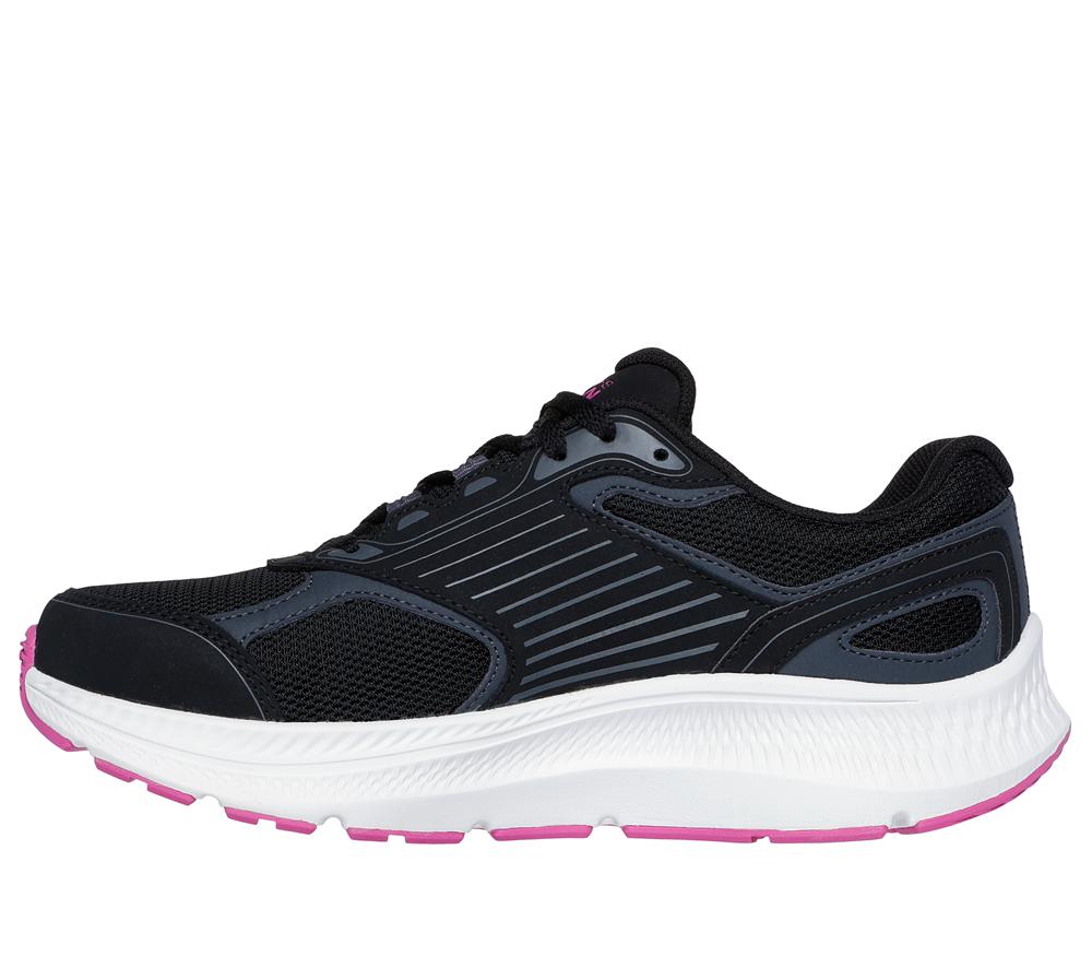 Women Skechers GO RUN Consistent 2.0 - Advantage Lace Up Shoes Black / Fuchsia  USA |  8350-AQTXF