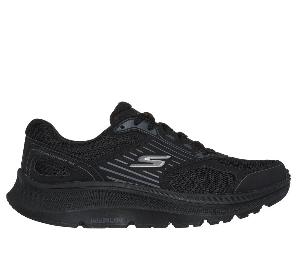 Women Skechers GO RUN Consistent 2.0 - Advantage Lace Up Shoes Black  USA |  5241-XRWEY