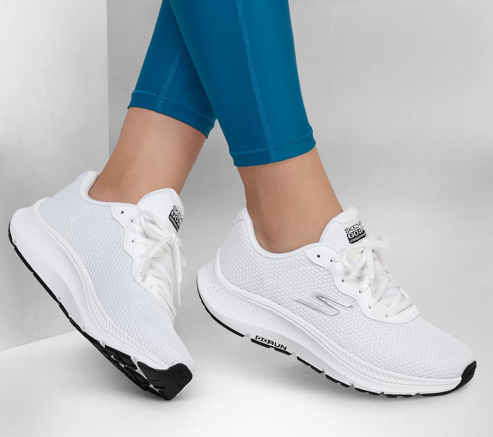 Women Skechers GO RUN Consistent 2.0 - Engaged Lace Up Shoes White / Black  USA |  7985-GZMWT