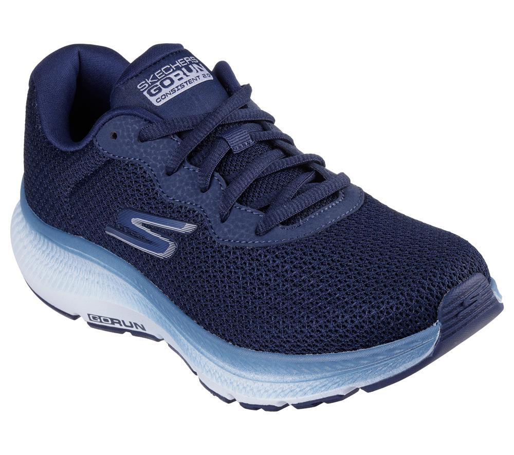 Women Skechers GO RUN Consistent 2.0 - Fast Pace Lace Up Shoes Navy / Blue  USA |  4961-FOVAL
