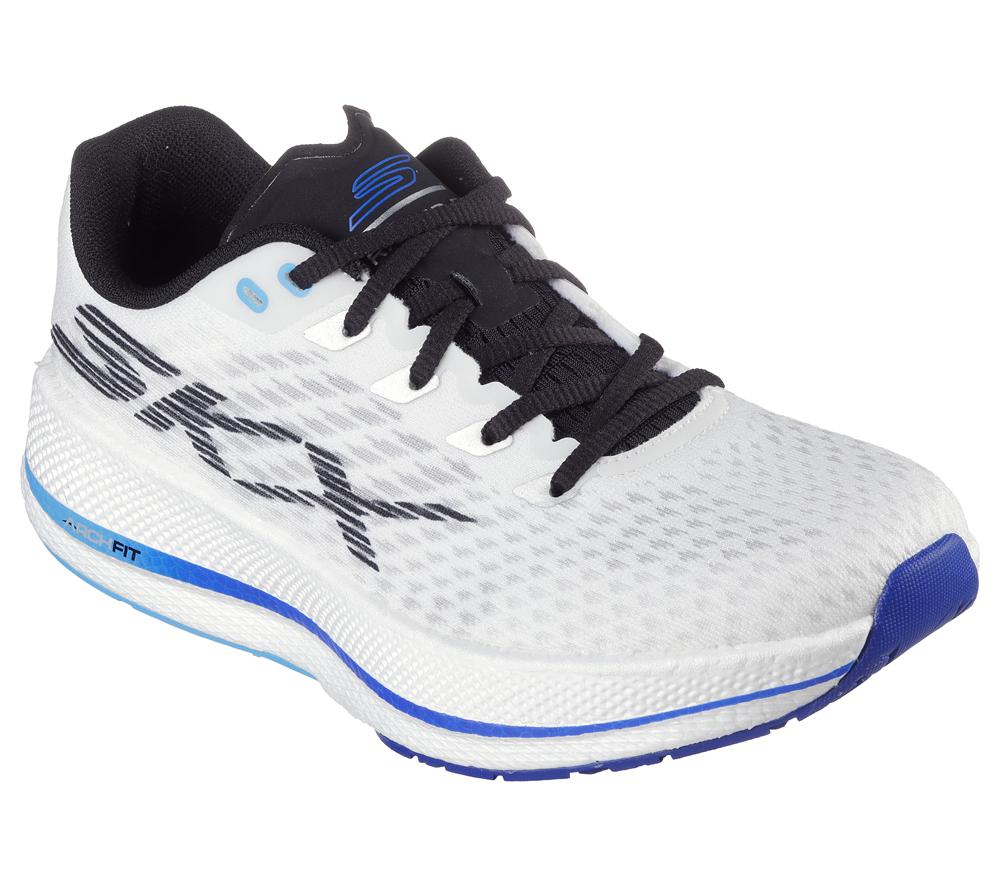 Women Skechers GO RUN RAZOR 5 Sneakers White / Blue  USA |  9827-FLEQT