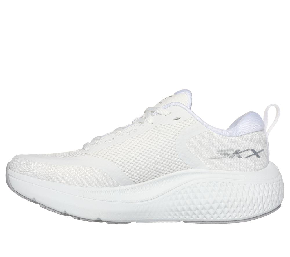 Women Skechers GO RUN Supersonic Max Lace Up Shoes White / Silver  USA |  2830-YKUMD