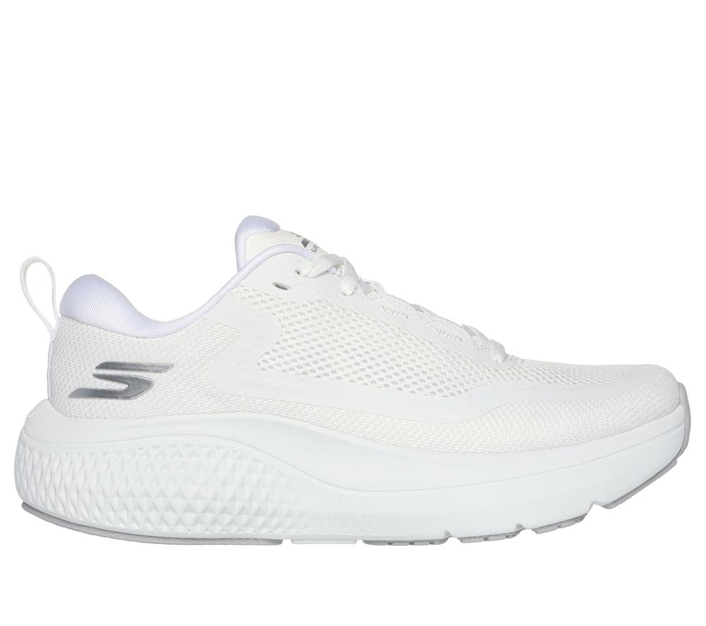 Women Skechers GO RUN Supersonic Max Lace Up Shoes White / Silver  USA |  2830-YKUMD