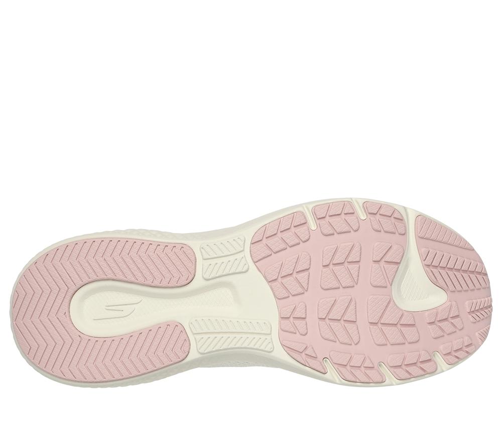 Women Skechers GO RUN Supersonic Max Lace Up Shoes Natural / Pink  USA |  0472-HEZOU