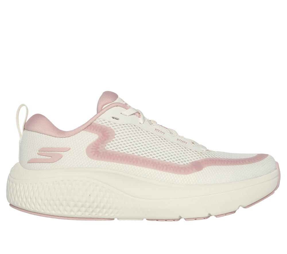 Women Skechers GO RUN Supersonic Max Lace Up Shoes Natural / Pink  USA |  0472-HEZOU