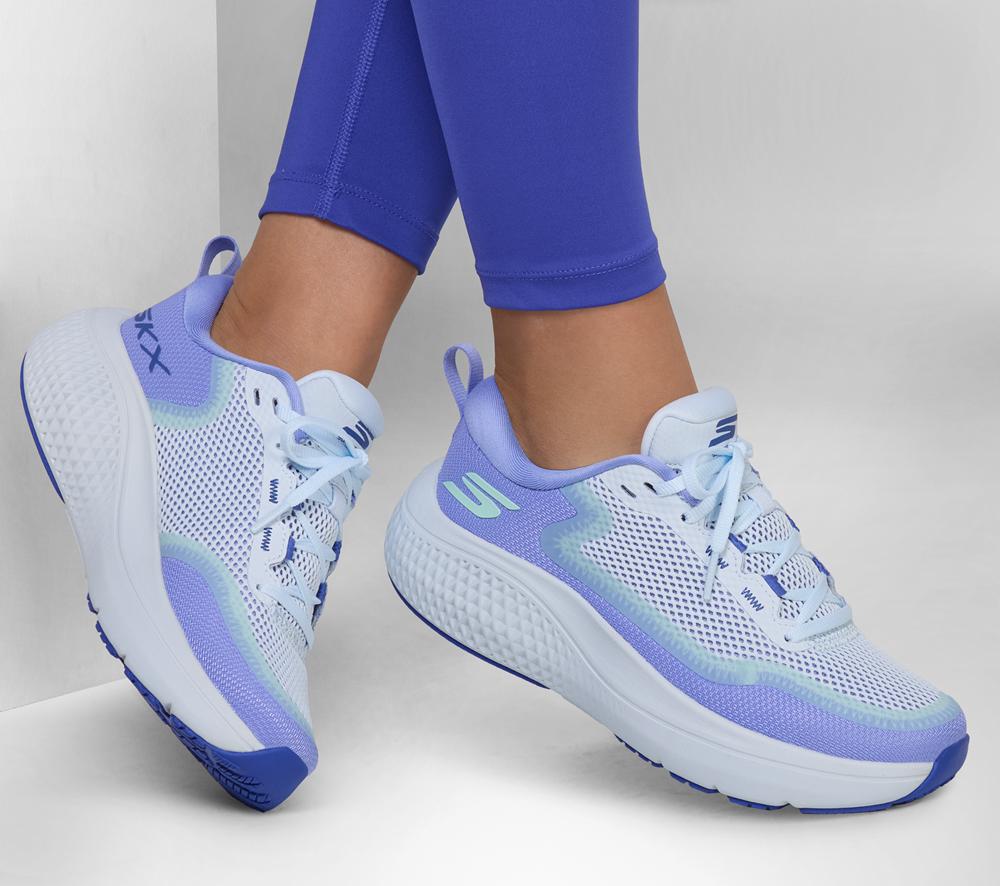 Women Skechers GO RUN Supersonic Max Lace Up Shoes Lavender / Aqua  USA |  6193-GXEKC