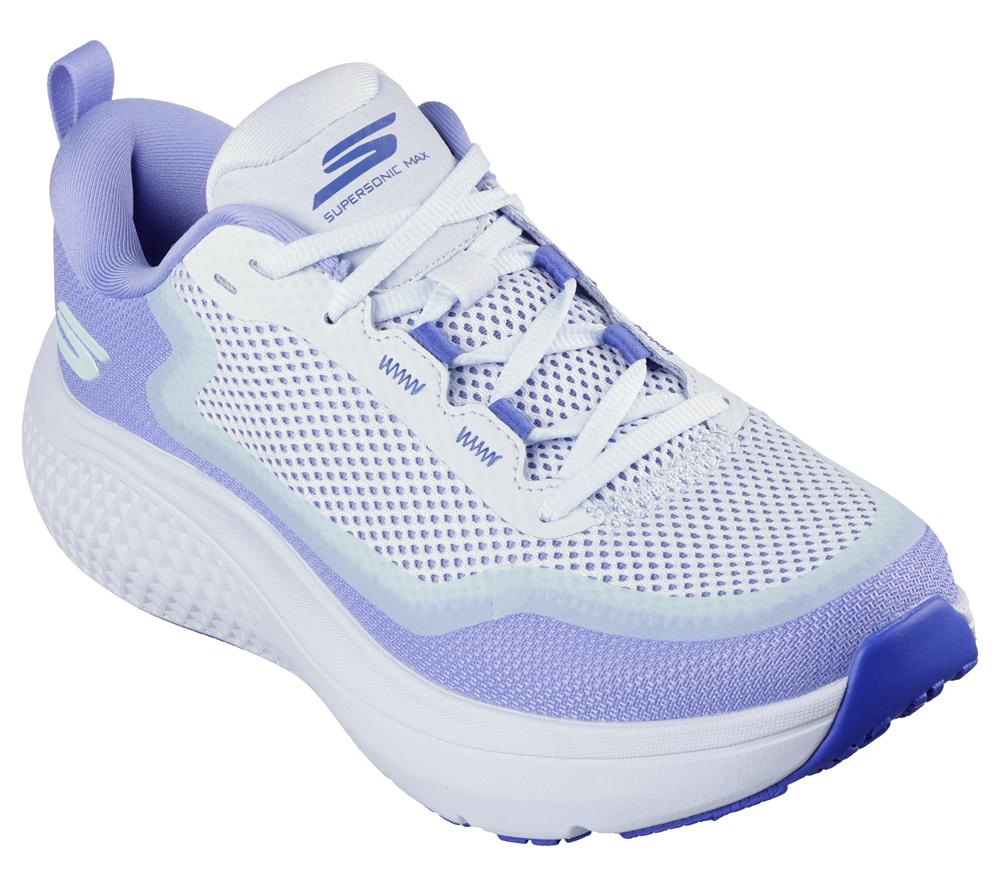 Women Skechers GO RUN Supersonic Max Lace Up Shoes Lavender / Aqua  USA |  6193-GXEKC