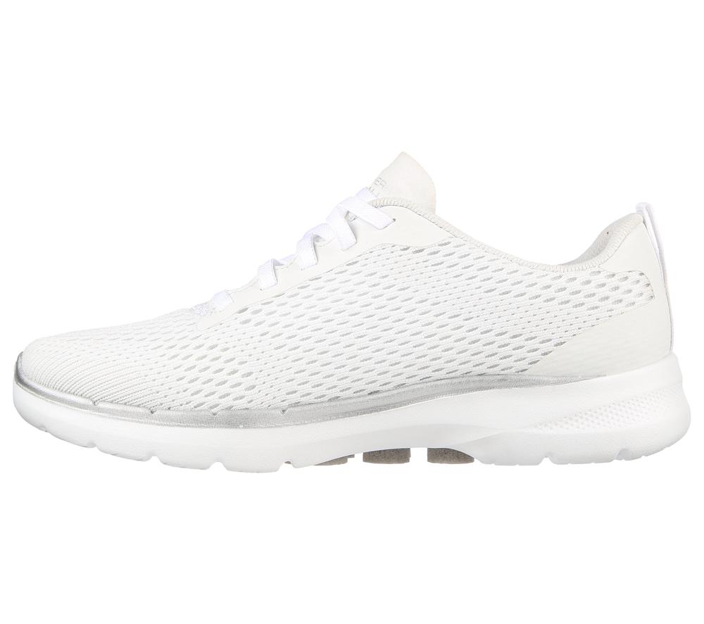 Women Skechers GO WALK 6 - Bold Vision Slip On Shoes White  USA |  3462-MAHPQ