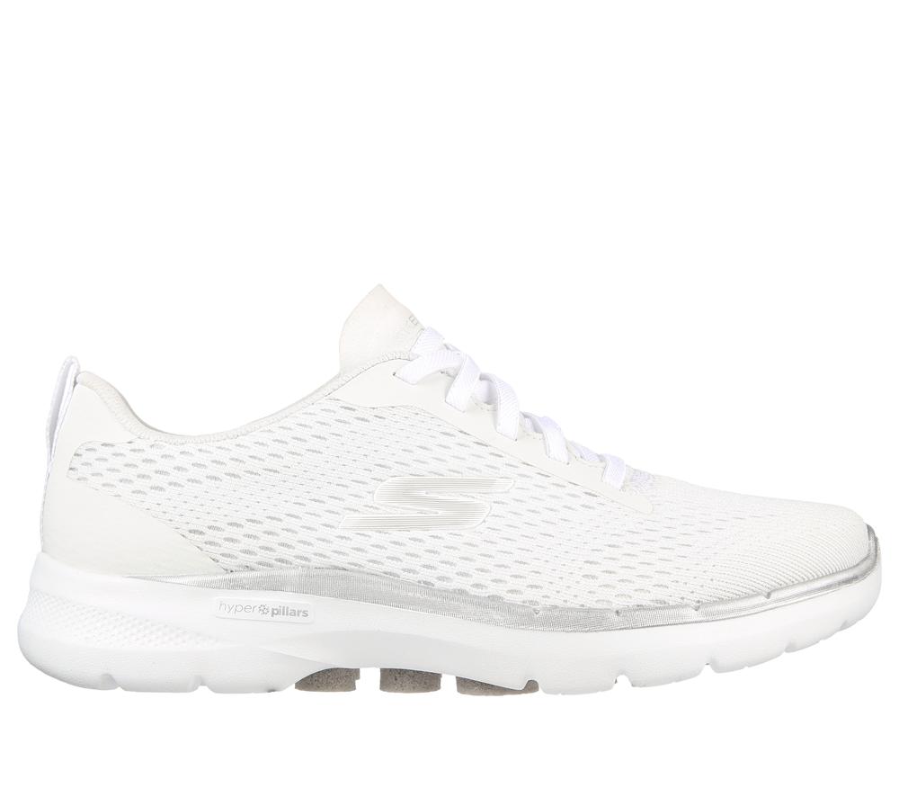 Women Skechers GO WALK 6 - Bold Vision Slip On Shoes White  USA |  3462-MAHPQ
