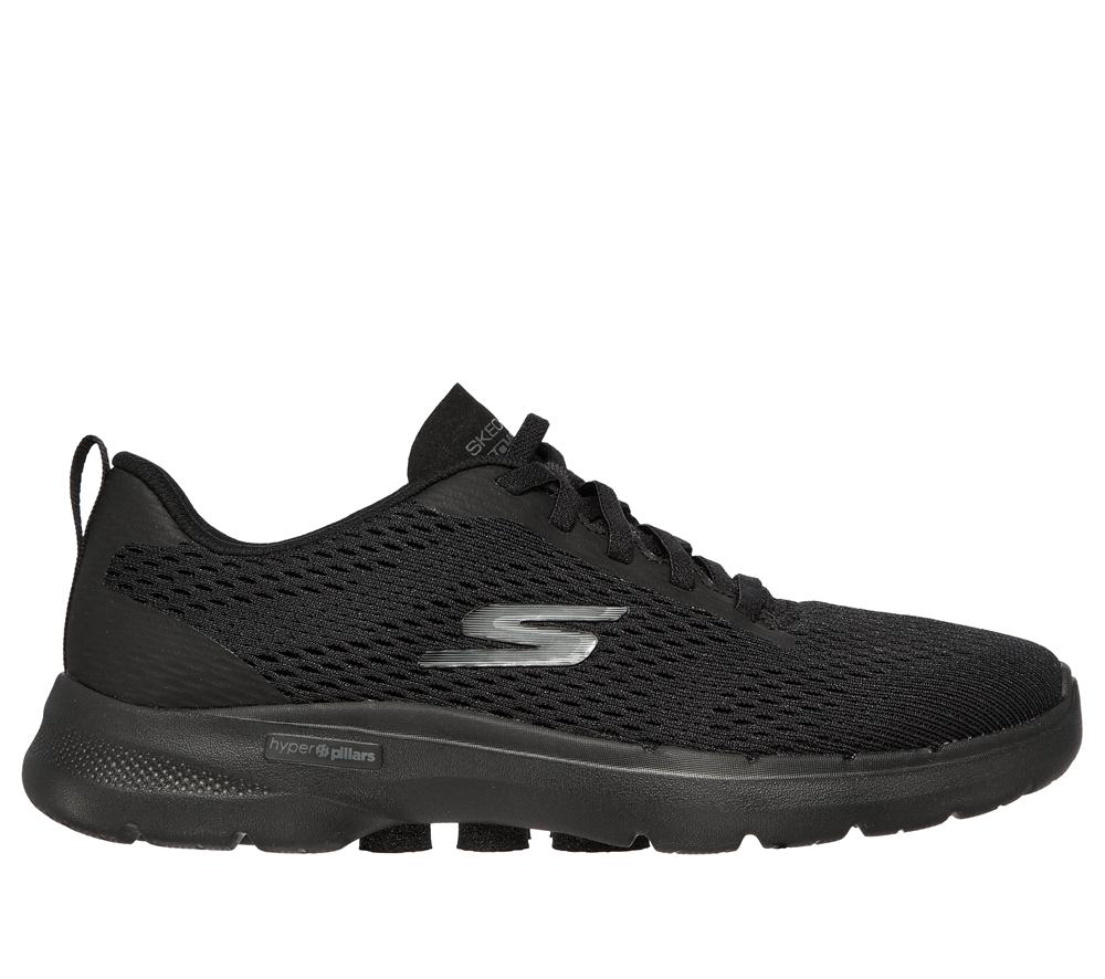 Women Skechers GO WALK 6 - Bold Vision Sneakers Black  USA |  0195-EISDU
