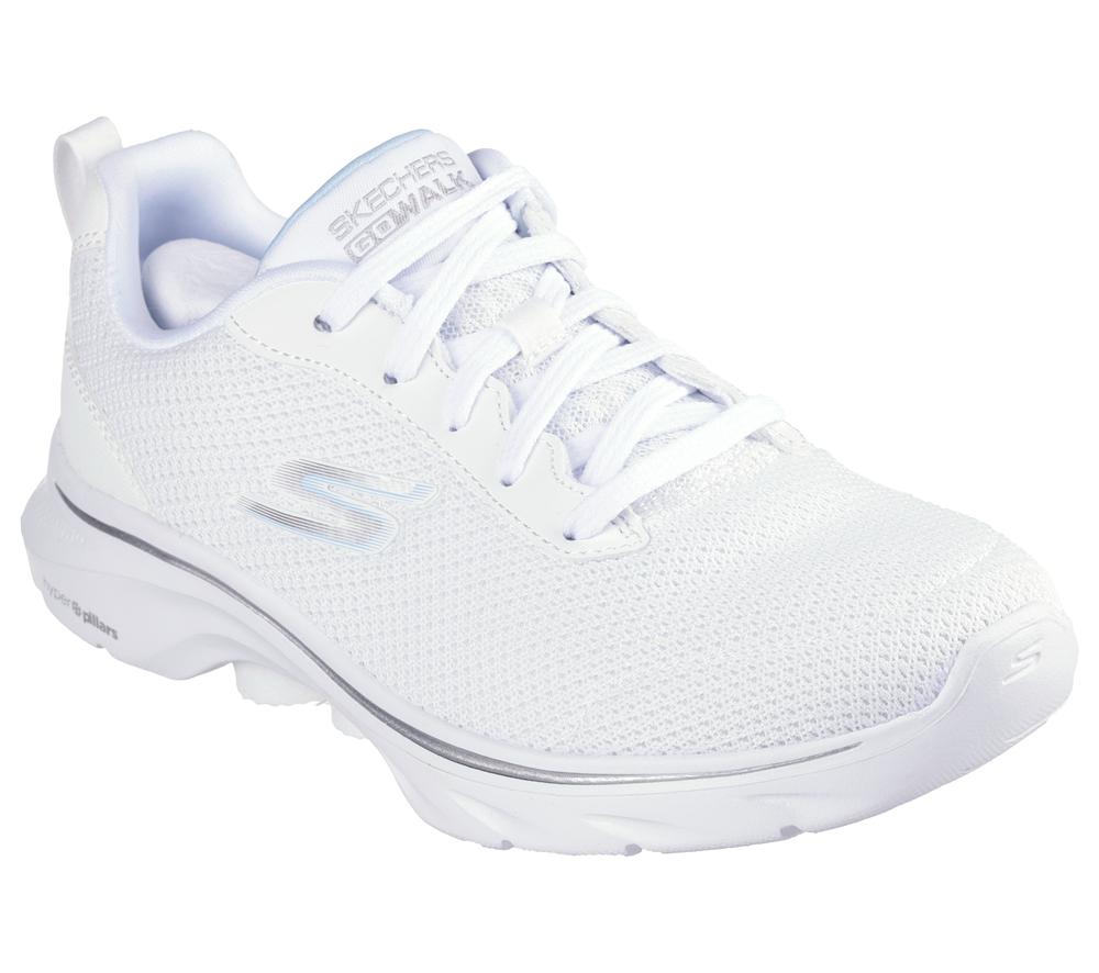 Women Skechers GO WALK 7 - Clear Path Lace Up Shoes White  USA |  1930-JMHYK