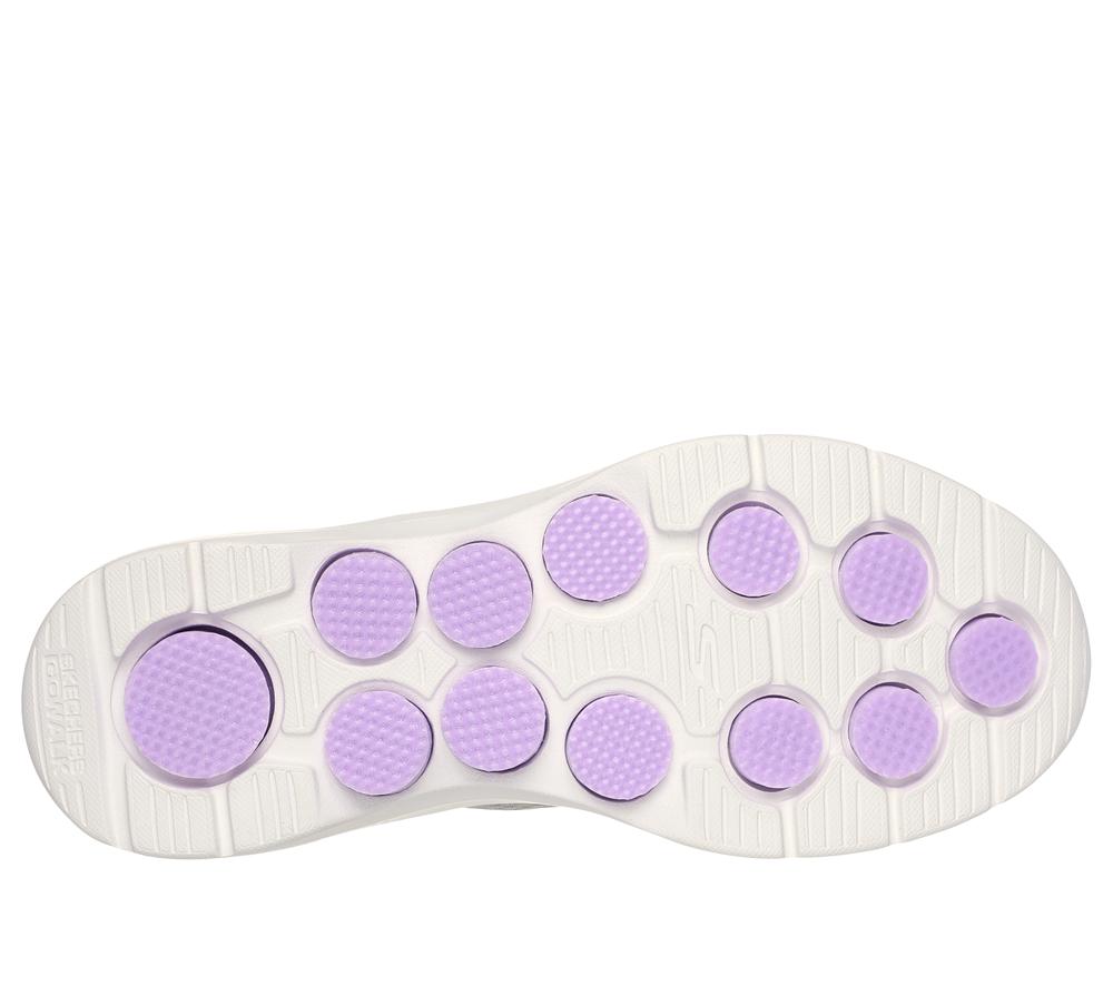 Women Skechers GO WALK 7 - Cosmic Waves Slip On Shoes Grey / Lavender  USA |  2650-LRVZC