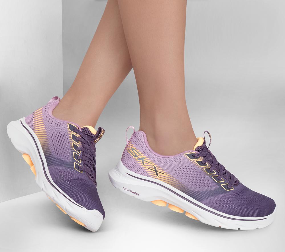 Women Skechers GO WALK 7 - Hailey Slip On Shoes Plum Purple  USA |  0839-RCDUL