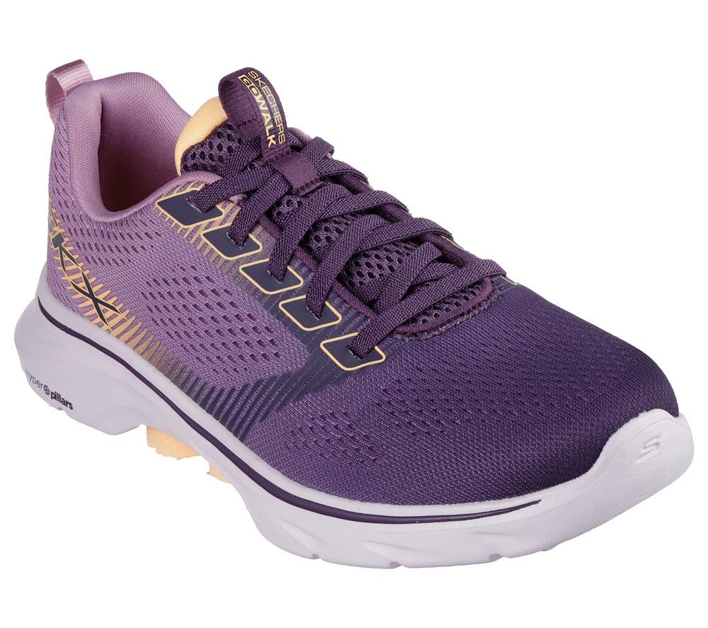 Women Skechers GO WALK 7 - Hailey Slip On Shoes Plum Purple  USA |  0839-RCDUL