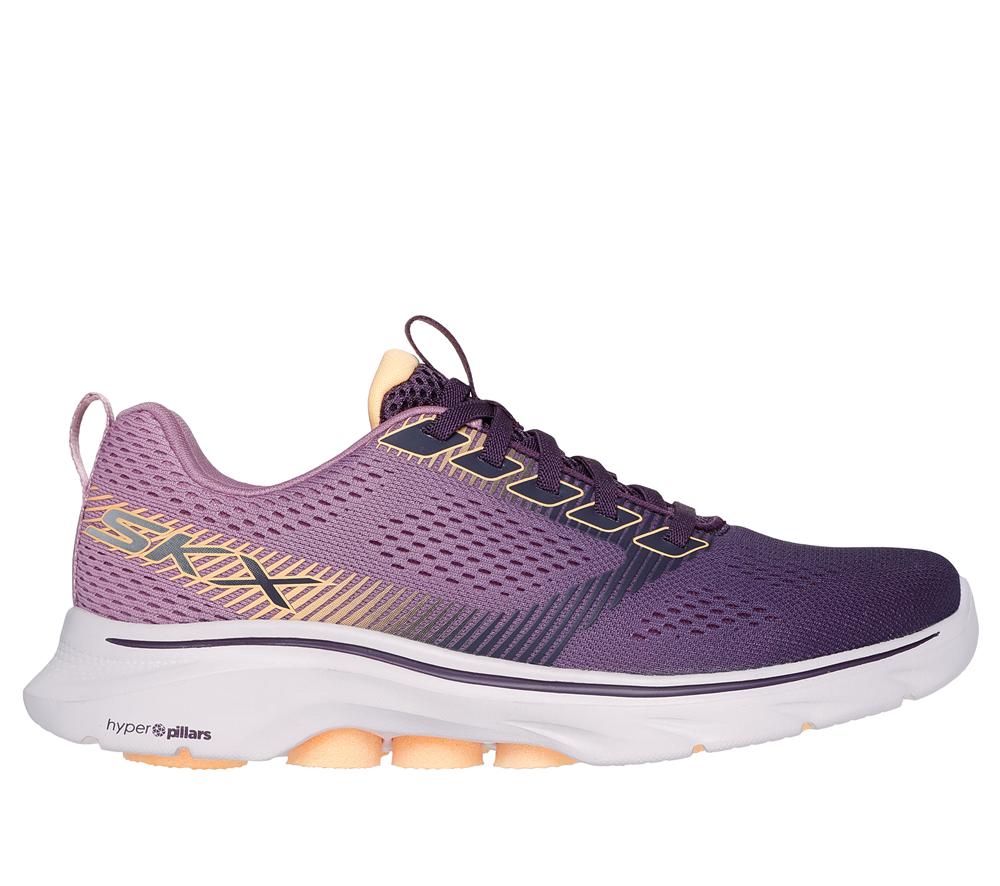 Women Skechers GO WALK 7 - Hailey Slip On Shoes Plum Purple  USA |  0839-RCDUL