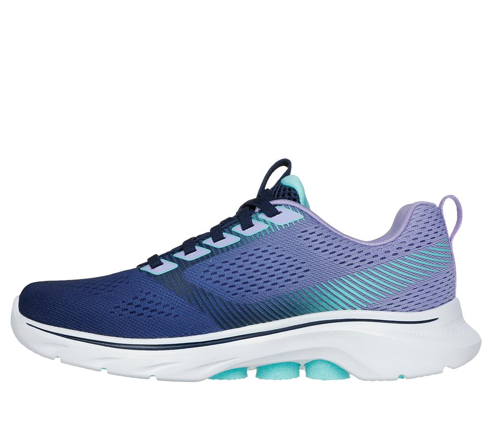 Women Skechers GO WALK 7 - Hailey Slip On Shoes Navy / Multicolor  USA |  4056-BTNDE