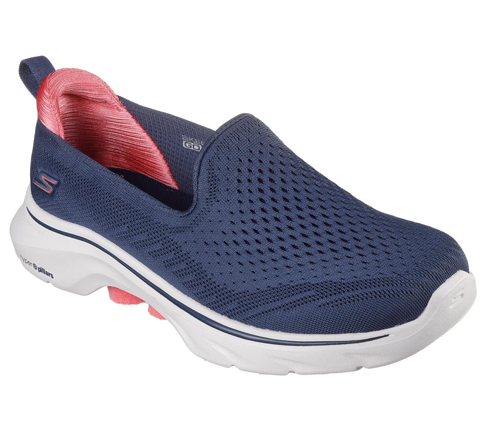Women Skechers GO WALK 7 - Vina Sneakers Navy / Coral  USA |  2780-MCTBU