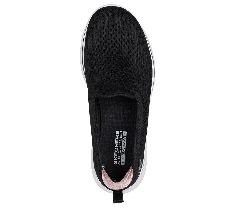 Women Skechers GO WALK 7 - Vina Sneakers Black / Pink  USA |  5379-XYPFD