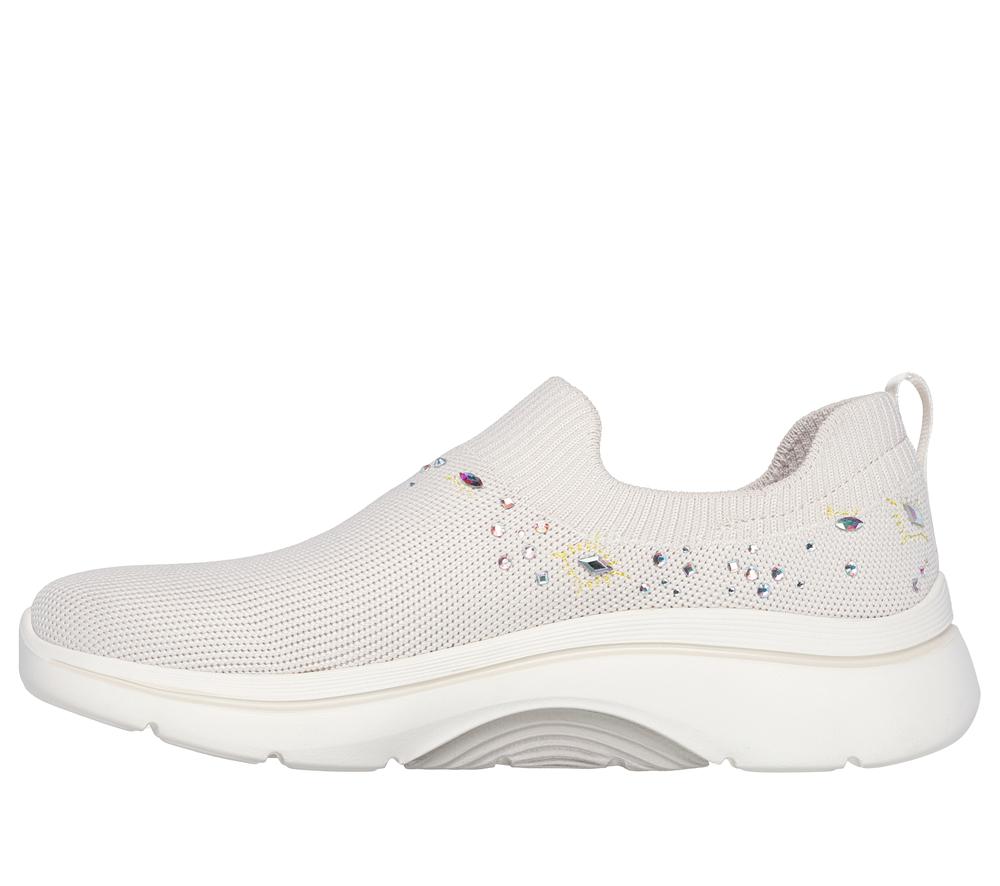Women Skechers GO WALK Arch Fit 2.0 - Ayla Slip On Shoes Natural White  USA |  0534-BSUWY