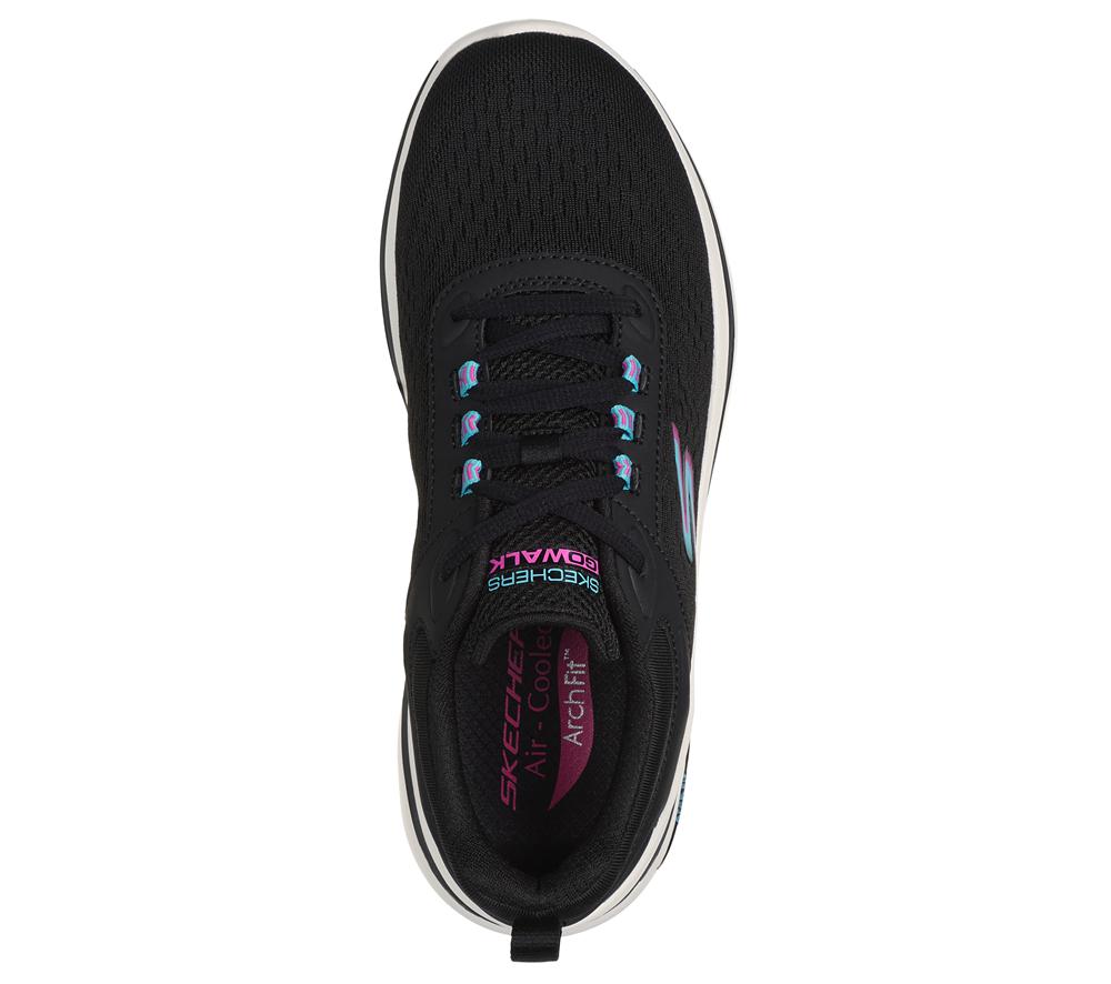 Women Skechers GO WALK Arch Fit 2.0 - Balin Lace Up Shoes Black / Multicolor  USA |  5470-HYVCF