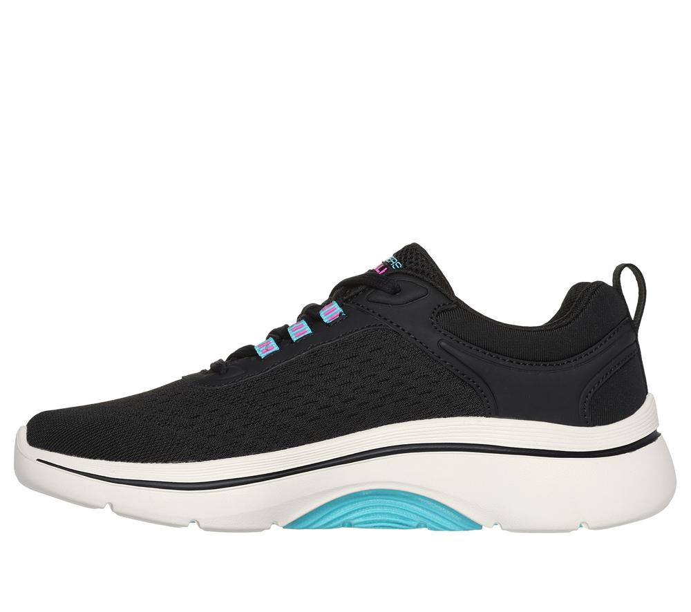 Women Skechers GO WALK Arch Fit 2.0 - Balin Lace Up Shoes Black / Multicolor  USA |  5470-HYVCF