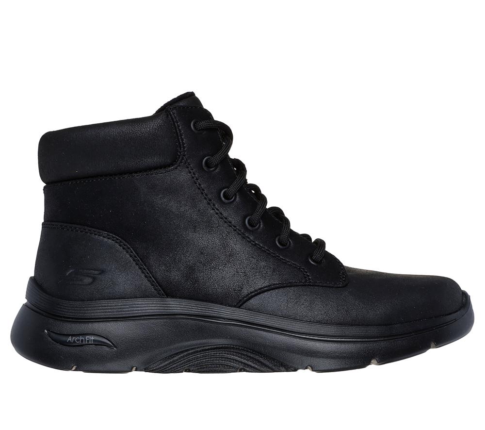 Women Skechers GO WALK Arch Fit 2.0 - Mountain View Boots Black  USA |  7452-KLXYI