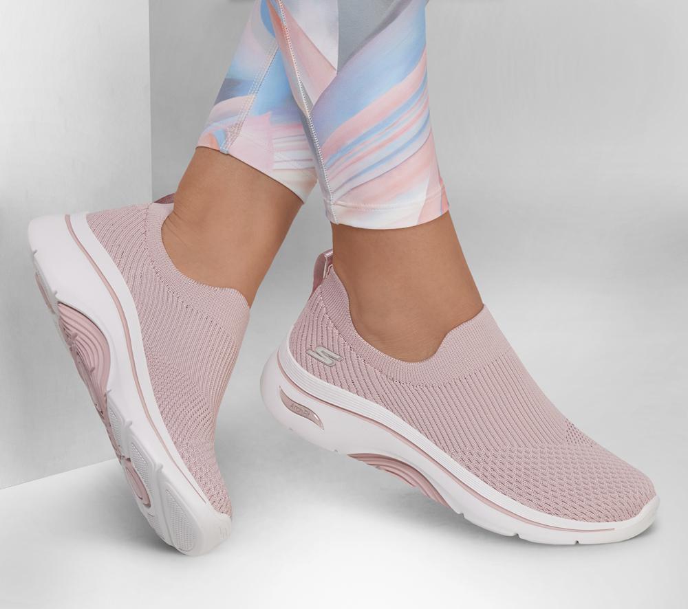 Women Skechers GO WALK Arch Fit 2.0 - Paityn Slip On Shoes Mauve Purple  USA |  0984-VEFHG